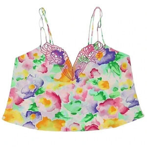 Vintage Victoria's Secret Camisole Size Medium Colorful Floral Print Summer Cami